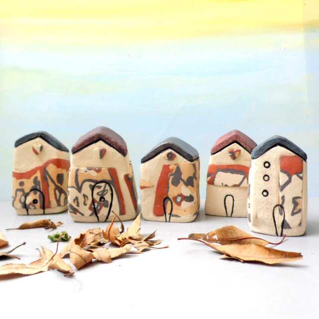 Handmade Ceramic House, Rustic Miniature Home Decor, Desert Inspiration - image 1