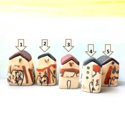 Handmade Ceramic House, Rustic Miniature Home Decor, Desert Inspiration - thumbnail 3