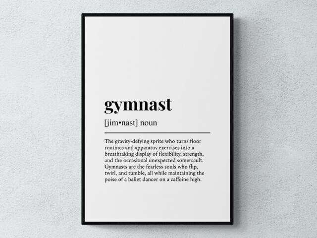 Gymnast Funny Definition Sport Gift Wall Art Print - image 1