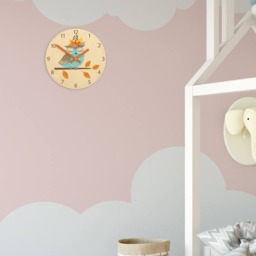 Kids Wall Clock - Owl With Personalizen Name, Wood Clock, Childrens Wall Clock Boys Girls - thumbnail 3