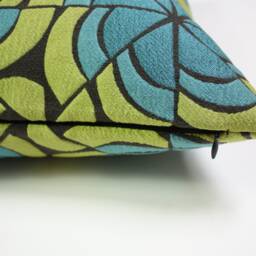 Knoll Biscayne Pillow Cover Blue Green Flower Fabric - thumbnail 2