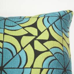 Knoll Biscayne Pillow Cover Blue Green Flower Fabric - thumbnail 3