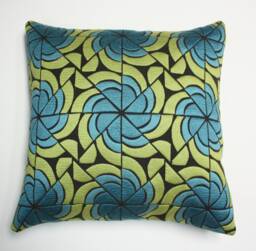 Knoll Biscayne Pillow Cover Blue Green Flower Fabric - thumbnail 1