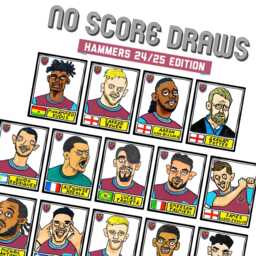 West Ham Vol 3 - No Score Draws Hammers 24/25 Edition A3 Print Of 24 Hand-Drawn Wonky Panini-Doodles Of Whu's Premier League Squad - thumbnail 3
