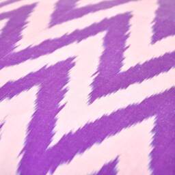 Purple Chevron Ikat Pillow Cover, Handloom Silk Cotton, 20x20 - thumbnail 3
