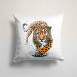 Leopard Cushion Cover-Cheetah Jungle Pillow Case-Wild Life Case-Animal Feather Cover-Gift For Him Cushion-Handmade Material - thumbnail 2