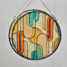 Retro Stained Glass Window Hangings ??11 Inch, Modern Suncatcher, Wall Hanging - thumbnail 2