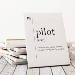 Pilot Canvas Art Definition Print Gift Coworker Military Aviation Wall Professions Home Office Decor Scandinavian - thumbnail 3