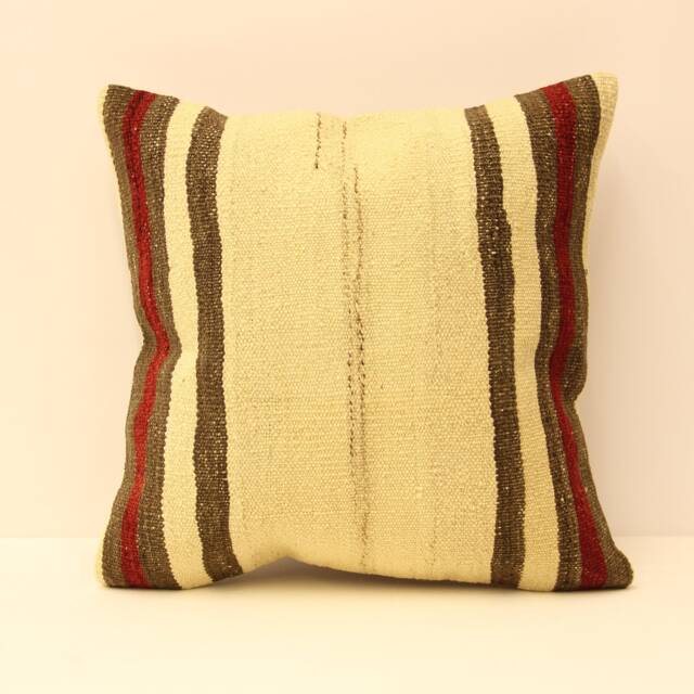 16x16 Kilim Pillow Square Turkish Mudcloth Moroccan Boho Lumbar Cover 4Kf-108 - image 1