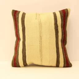 16x16 Kilim Pillow Square Turkish Mudcloth Moroccan Boho Lumbar Cover 4Kf-108 - thumbnail 1