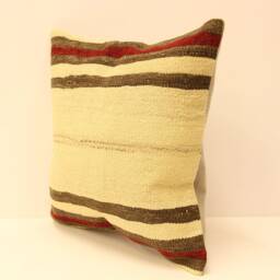 16x16 Kilim Pillow Square Turkish Mudcloth Moroccan Boho Lumbar Cover 4Kf-108 - thumbnail 3