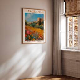 Casablanca Morocco Flower Market Print Colorful Floral Meadow Art - thumbnail 3