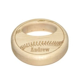 Personalized Baseball Wood Rattle Maple Wooden Baby Toy - thumbnail 2