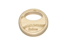 Personalized Baseball Wood Rattle Maple Wooden Baby Toy - thumbnail 1