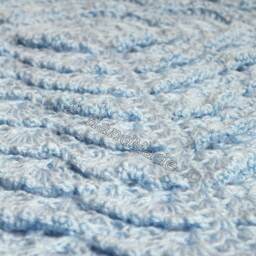 Handmade Crochet Baby Blanket Blue Lace Shells, Merino Blend, 39 - thumbnail 4