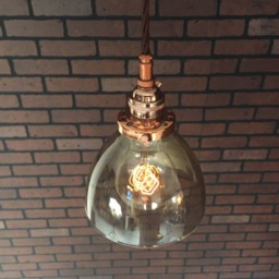 "Industrial Pendant -Copper 6"" Smoked Glass Cone Shade With Patented ""Huila Electrical Connectors" - thumbnail 3
