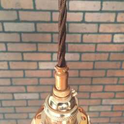 "Industrial Pendant -Copper 6"" Smoked Glass Cone Shade With Patented ""Huila Electrical Connectors" - thumbnail 4