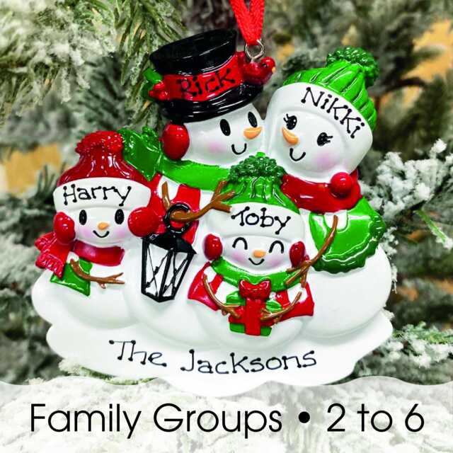 Personalised Family Christmas Xmas Tree Decoration Ornament - Snowman - image 1