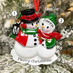 Personalised Family Christmas Xmas Tree Decoration Ornament - Snowman - thumbnail 2