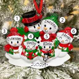 Personalised Family Christmas Xmas Tree Decoration Ornament - Snowman - thumbnail 4