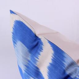 Ikat Silk Velvet Pillow 16x24 - Handmade Boho Cushion Cover Turkish Home Decor Accent - thumbnail 3