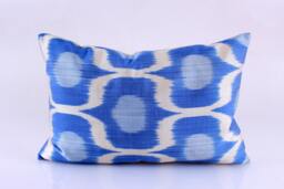 Ikat Silk Velvet Pillow 16x24 - Handmade Boho Cushion Cover Turkish Home Decor Accent