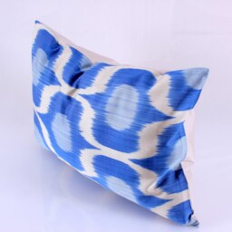 Ikat Silk Velvet Pillow 16x24 - Handmade Boho Cushion Cover Turkish Home Decor Accent - thumbnail 2