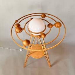 Kinetic Solar System Floor Lamp Handmade Wooden Telurian Lamp - thumbnail 4