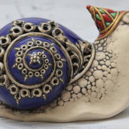 Ceramic Sculpture Snail 3.93 - thumbnail 2