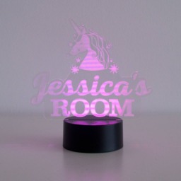 Custom Bedroom Led Name Plaque Personalise Signs. Wireless Unicorn Bedside Night Lamp. Nursery Playroom Decoration - thumbnail 3