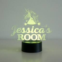Custom Bedroom Led Name Plaque Personalise Signs. Wireless Unicorn Bedside Night Lamp. Nursery Playroom Decoration - thumbnail 4