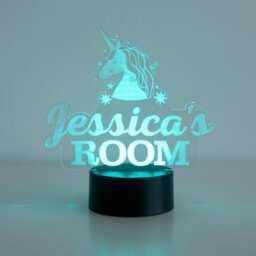 Custom Bedroom Led Name Plaque Personalise Signs. Wireless Unicorn Bedside Night Lamp. Nursery Playroom Decoration