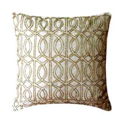 "Art Silk Ivory Throw Cushion Cover 16""x16" - thumbnail 1