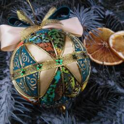 Christmas Tree Toy Patchwork Ball Ornaments Present Quilted Festive Decor Hanging Toys New Year's Ornament - thumbnail 2