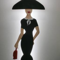 Handmade Woman Silhouette Floor Lamp, Italian Design Led Lighting - thumbnail 2