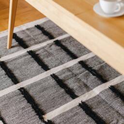 Black & White Modern Kilim Area Rug - Flatwoven Living Bedroom Office Aeshtetic Rugs Scandinavian Handmade Wool 3x5 5x8 6x9 8x10 9x12 - thumbnail 4