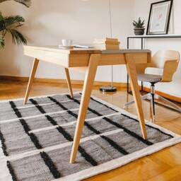Black & White Modern Kilim Area Rug - Flatwoven Living Bedroom Office Aeshtetic Rugs Scandinavian Handmade Wool 3x5 5x8 6x9 8x10 9x12 - thumbnail 1