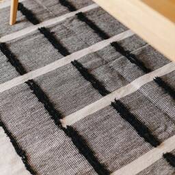 Black & White Modern Kilim Area Rug - Flatwoven Living Bedroom Office Aeshtetic Rugs Scandinavian Handmade Wool 3x5 5x8 6x9 8x10 9x12 - thumbnail 3