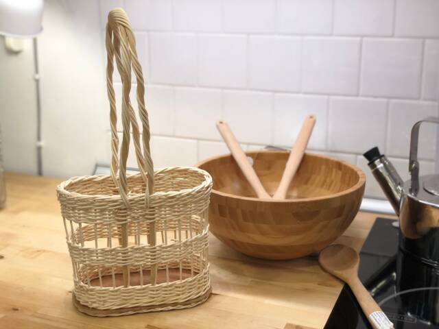 Wine Rack Basket For Gift Made Of Rattan Kitchen Storage 2 Bottle - image 1