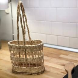 Wine Rack Basket For Gift Made Of Rattan Kitchen Storage 2 Bottle - thumbnail 2