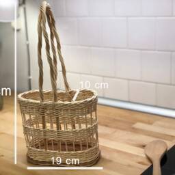 Wine Rack Basket For Gift Made Of Rattan Kitchen Storage 2 Bottle - thumbnail 4