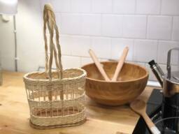 Wine Rack Basket For Gift Made Of Rattan Kitchen Storage 2 Bottle - thumbnail 1