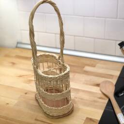 Wine Rack Basket For Gift Made Of Rattan Kitchen Storage 2 Bottle - thumbnail 3