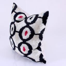 ??kat Velvet Pillow, Bohemian Pillow, Lumbar Pillowcase, Designed Cushions, Couch Cushions, Fashion Cushions, Decorative Pillow, Black Beige Pillow - thumbnail 3