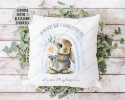 Mothers Day Gift, Cushion For Her, Birthday Day, Gift Mum, Nan, Female Bunny Rabbit - thumbnail 1