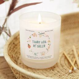 Personalised Nursery Teacher Candle Gift Soy Wax, Classroom Design