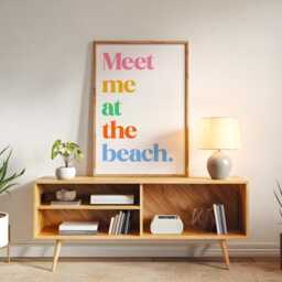 Meet Me At The Beach Print - Coastal Typography Poster, House Decor Ocean Wall Art Print, Home Decor - thumbnail 3