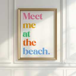 Meet Me At The Beach Print - Coastal Typography Poster, House Decor Ocean Wall Art Print, Home Decor - thumbnail 2