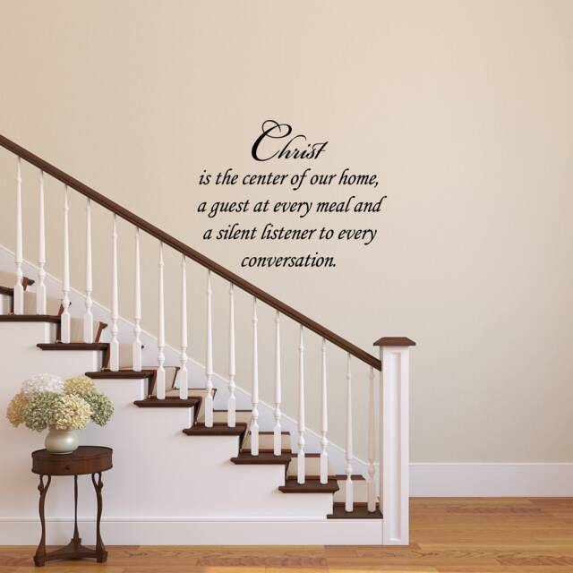Christ Is The Center Of Our Home Scripture Wall Decal - Christian Faith Stickers Vinyl Lettering - Vwaq - image 1