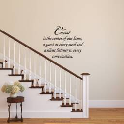 Christ Is The Center Of Our Home Scripture Wall Decal - Christian Faith Stickers Vinyl Lettering - Vwaq - thumbnail 1